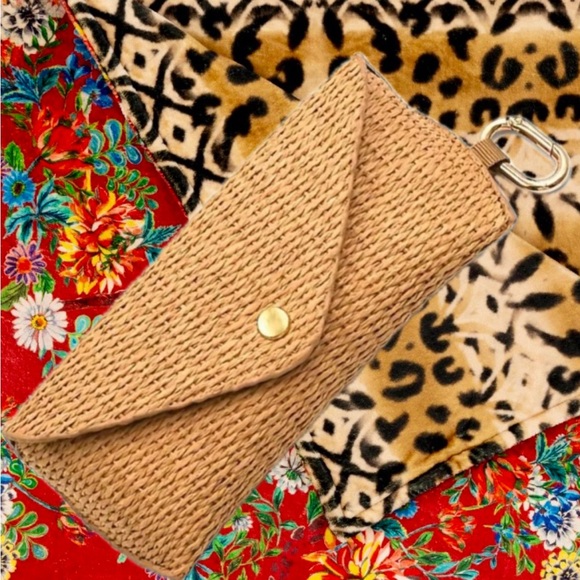 WOVEN Raffia Straw Sunglasses Glasses Sunnies Holder Keychain Unisex BRAND NEW - Picture 3 of 13